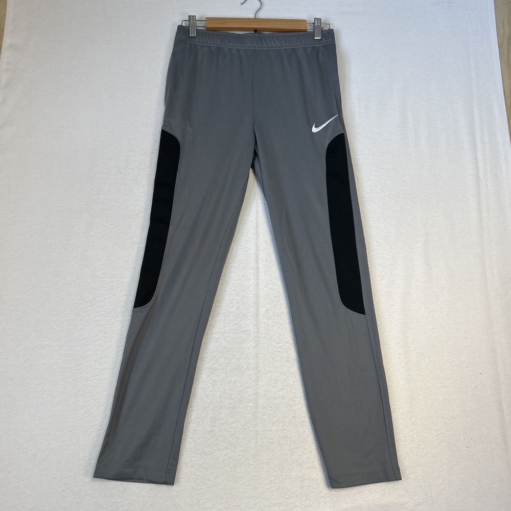 Nike Pants Kids Big Boys XL Grey Black Mesh Panel Sport Training Tapered